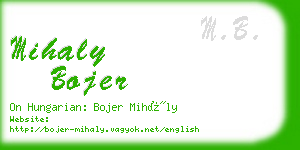 mihaly bojer business card